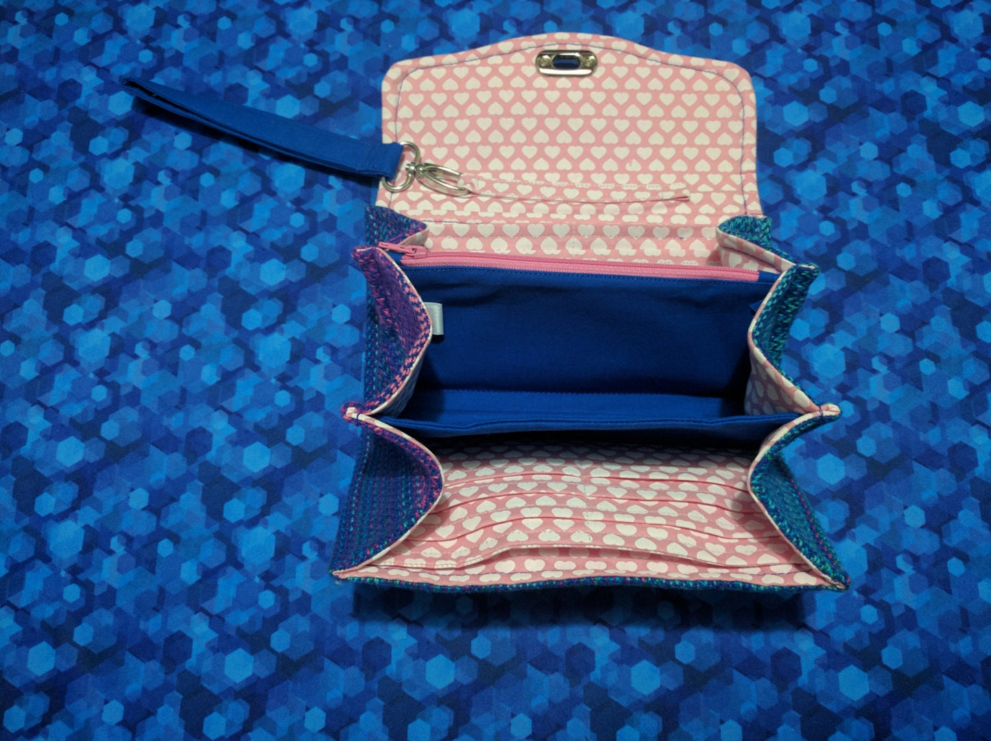 Morning Glory Blue Weft Clutch Wallet (Item # A2)