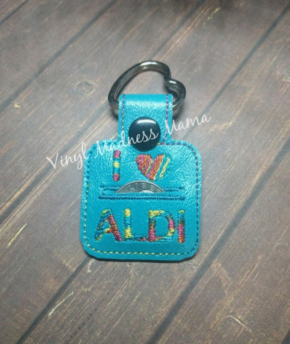 I Love Aldi Quarter Keychain