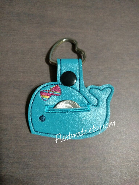 Whale Aldi Quarter Holder Keychain