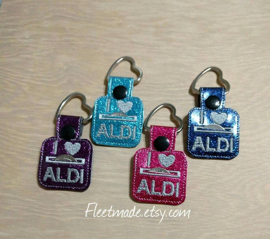 Glitter Aldi Quarter Holder Keychain