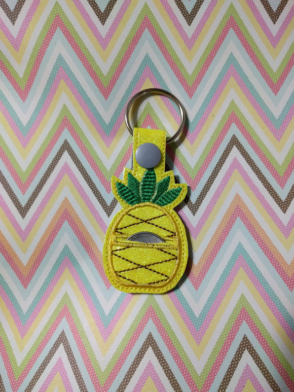 Pineapple Aldi Quarter Holder Keychain