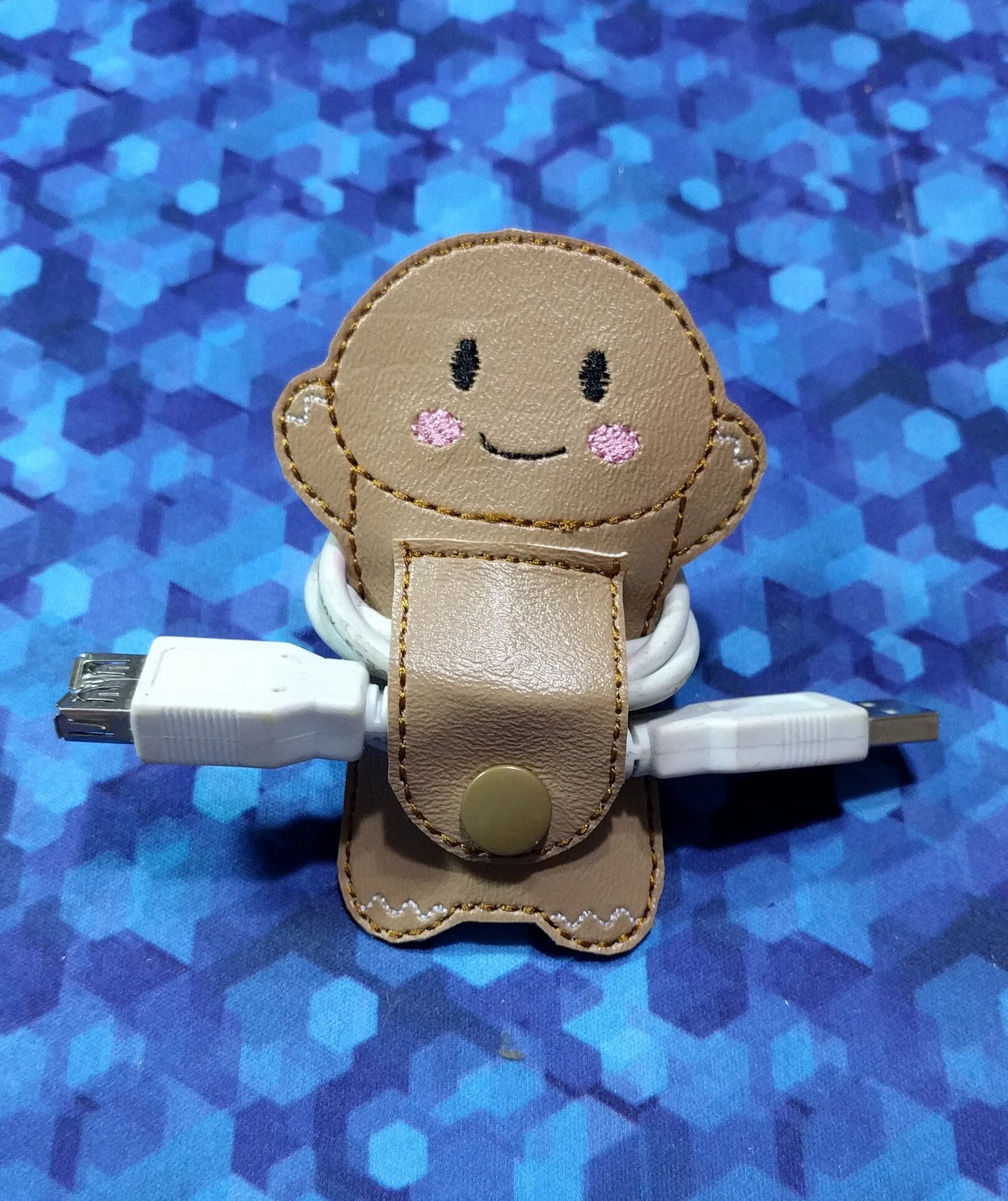 Cord Keeper Wrap | Earbud Organizer | iPhone Cord Organizer | Charger Cord Keeper | Headphone Organizer Gift Ginger Bread Stocking Stuffer