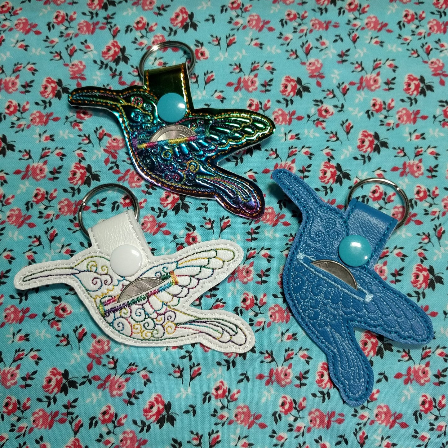 Hummingbird Aldi Quarter Holder Keychain