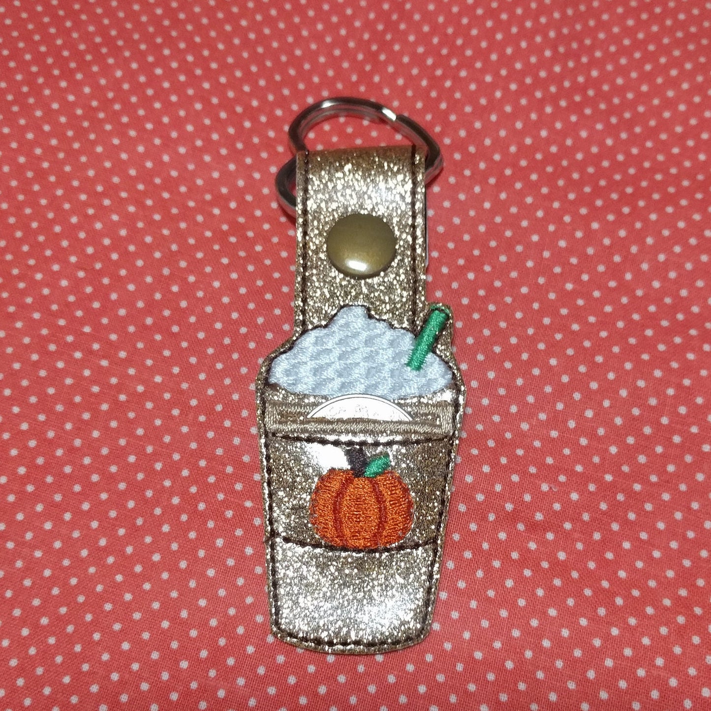Latte Pumpkin Coffee Aldi Quarter Holder Keychain