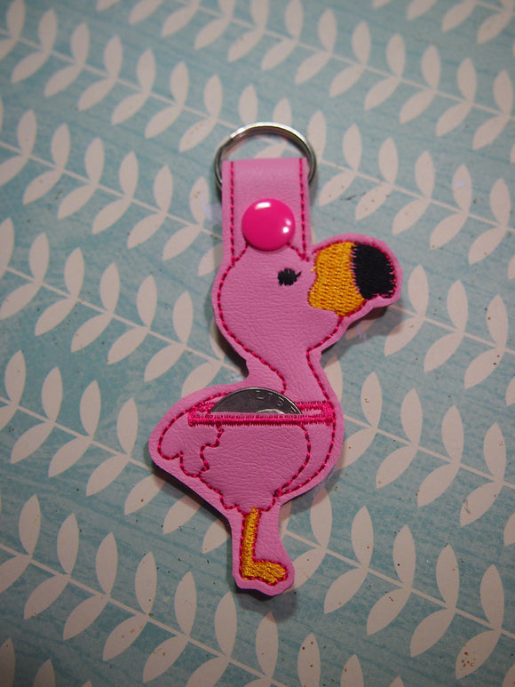 Flamingo  Aldi Quarter Holder Keychain