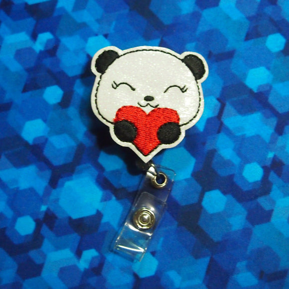 Valentine Panda With Heart Badge Reel