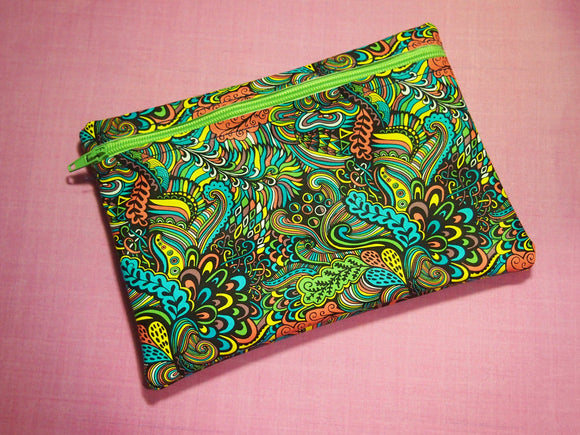 Hippy Zipper Bag | Cosmetic Bag Zip Bag Rainbow Cosmetic Bag Zipper Pouch Small Zippered Pouch hipster Bag Carry bag Hippy bag