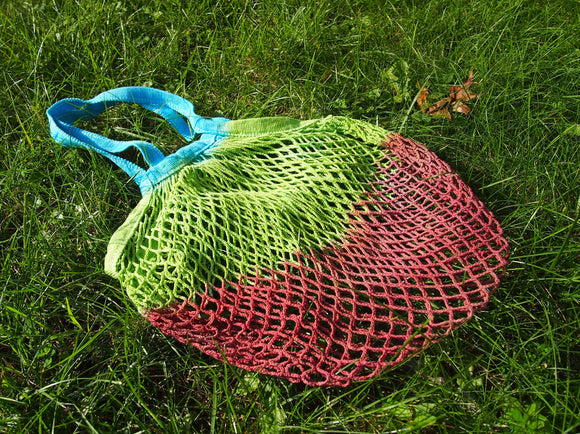 Eco friendly 100% Cotton Produce Bags Zero Waste Hand Dyed Shopping Bag Net Produce Bag Reusable Grocery Bag Mesh Market Produce Bags Earth