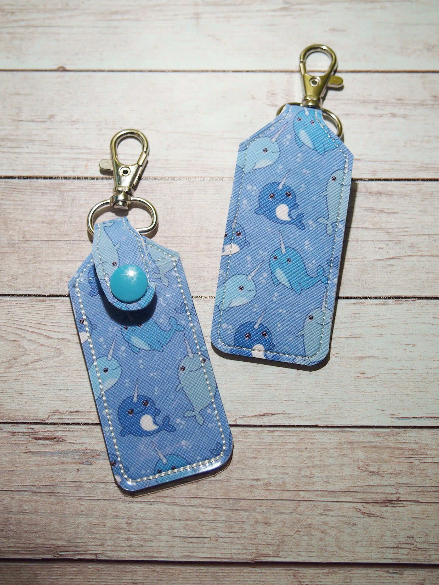 Narwhal Lip Balm Holder Keychain