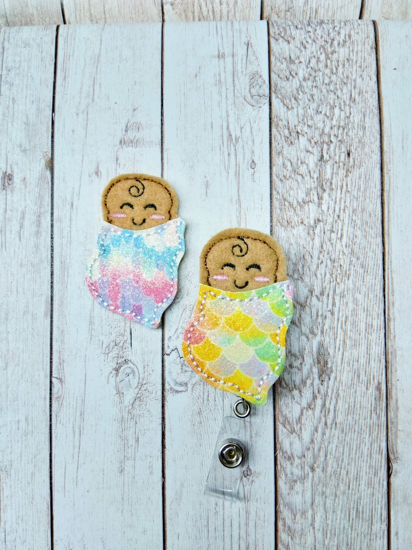 Rainbow Mermaid Baby Badge Reel