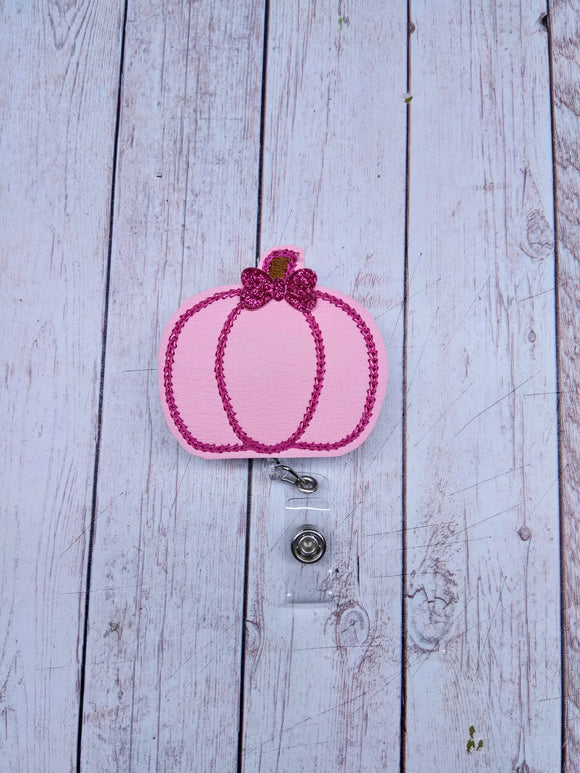 Pink Pumpkin Labor and Delivery Nurse Badge Reel ID Holder Retractable Pumpkin Badge Reel Pediatric Felt Badge Reel OBGYN Gift Fall Badge