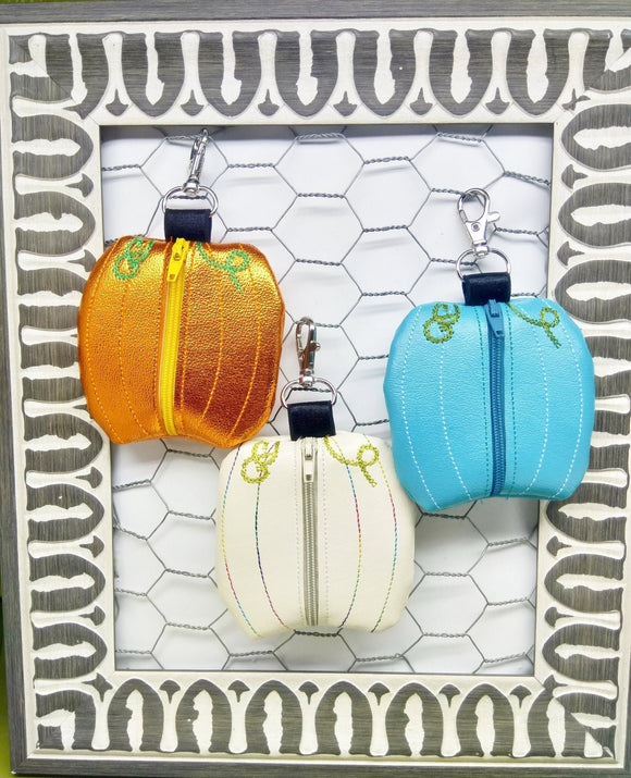 Pumpkin Bag Halloween Bag Zipper Pouch Keeper Fall Coin Purse key chain pumpkin key fob keyfob