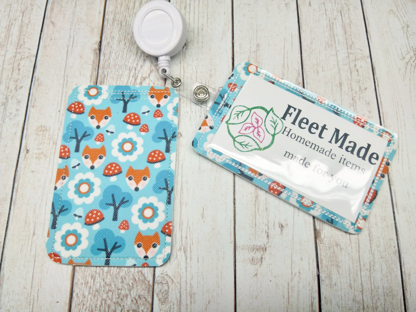Fox ID Badge Holder fox Badge Reel Holder Pediatric Nursing Doctor Gift Badge Identification vertical Id Holder Card Holder Teacher