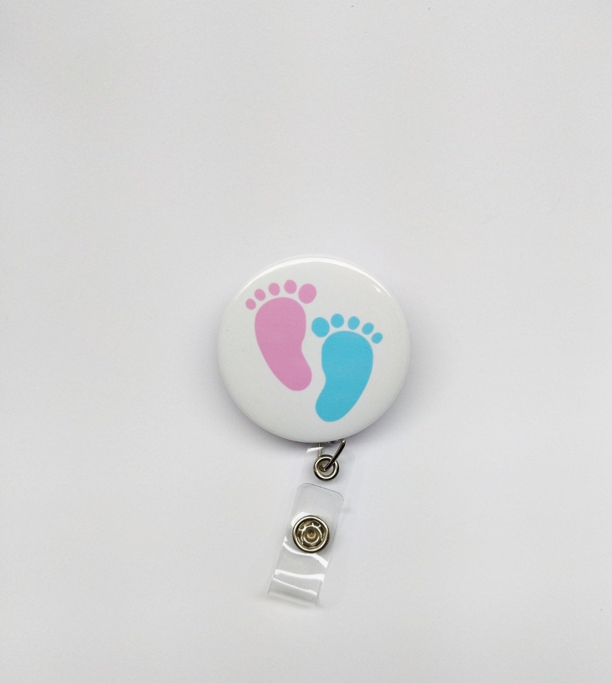 Cute Newborn Baby Feet Badge Reel