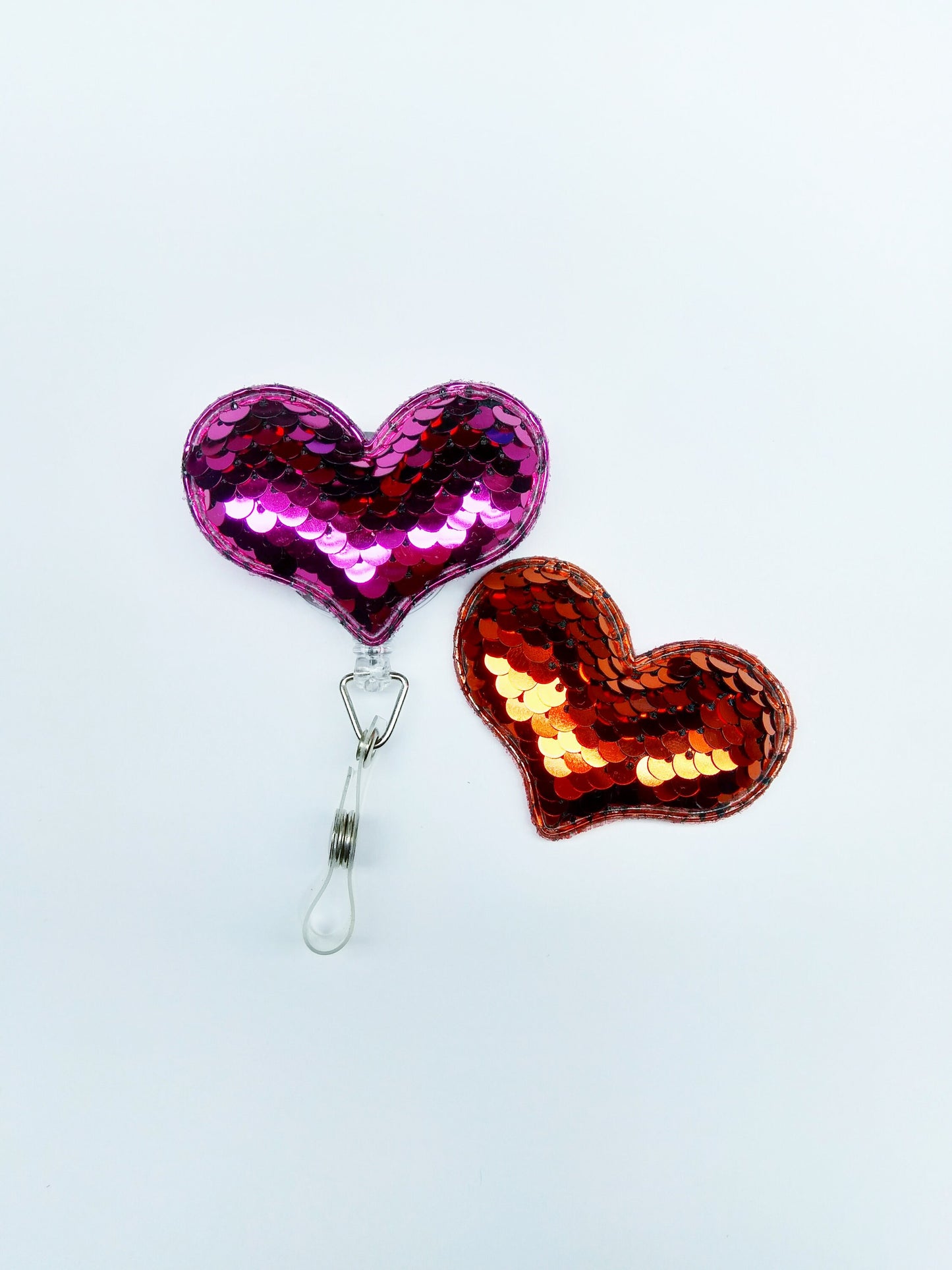 Sequin Heart Badge Reel