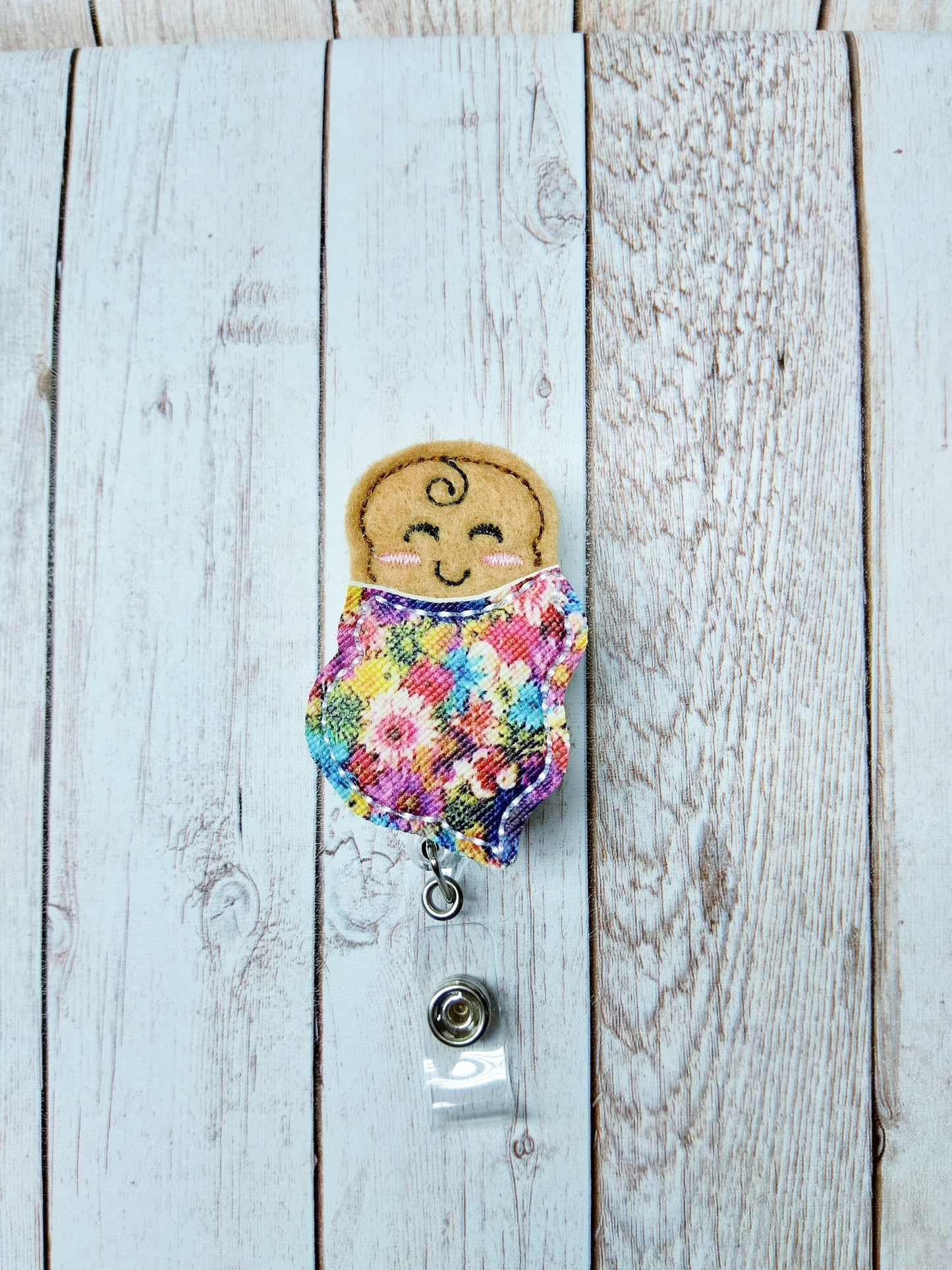 Floral Baby Badge Reel