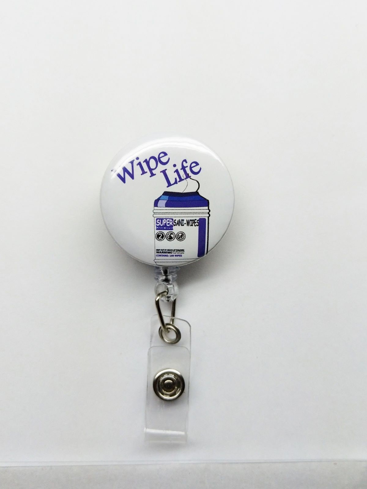 Purple Wipes Life Badge reel