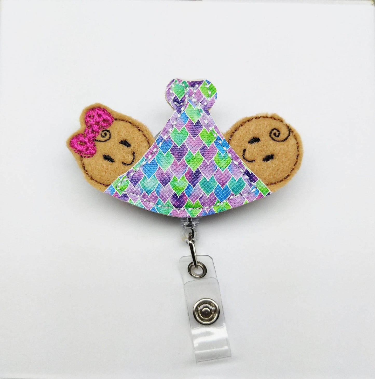 Dragon Scale Twin Babie Badge Reel