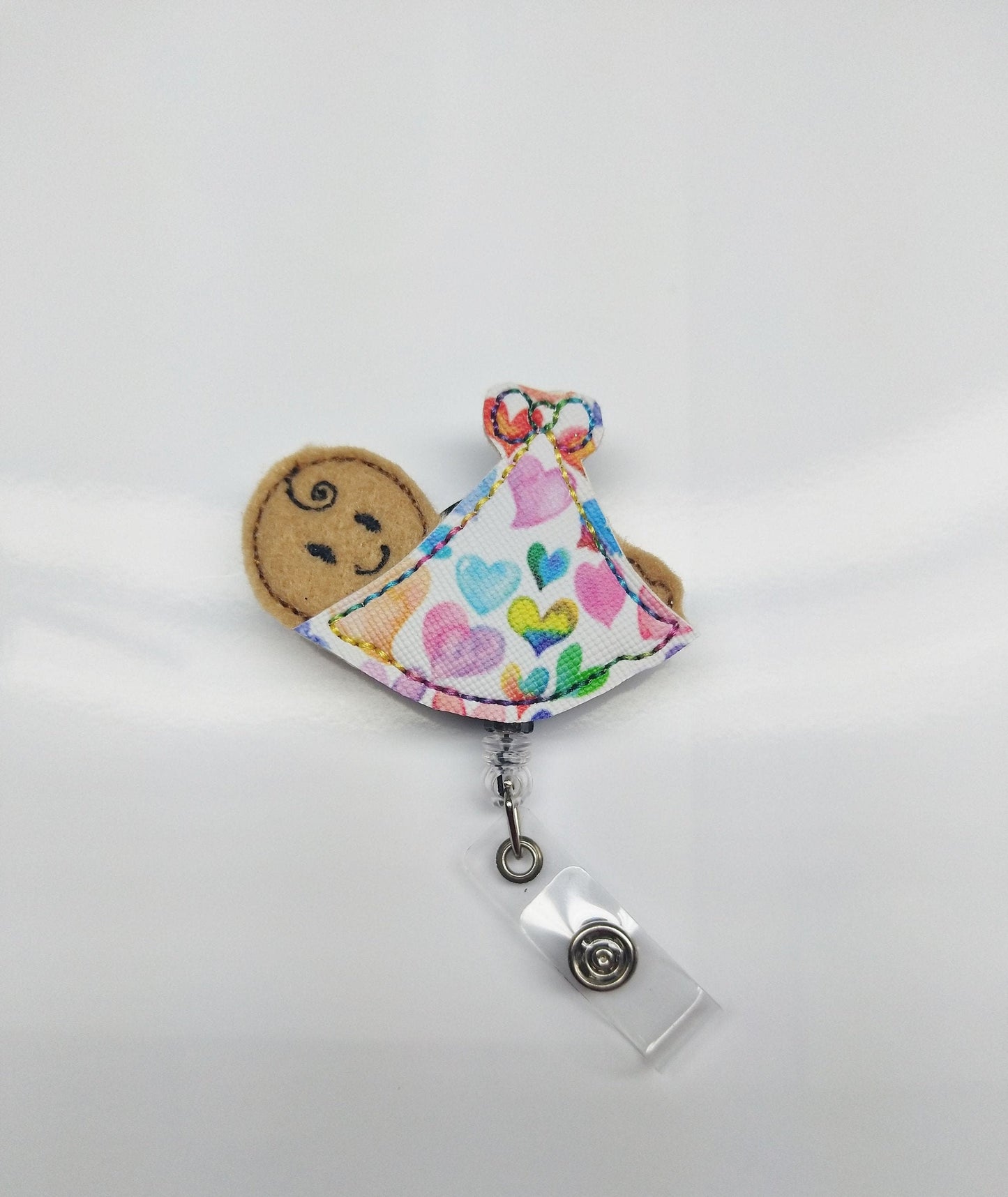 Rainbow Hearts Valentine Baby Badge Reel