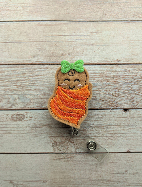 Pumpkin Baby Badge Reel