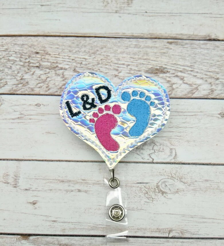 Labor & Delivery Heart Badge Reel