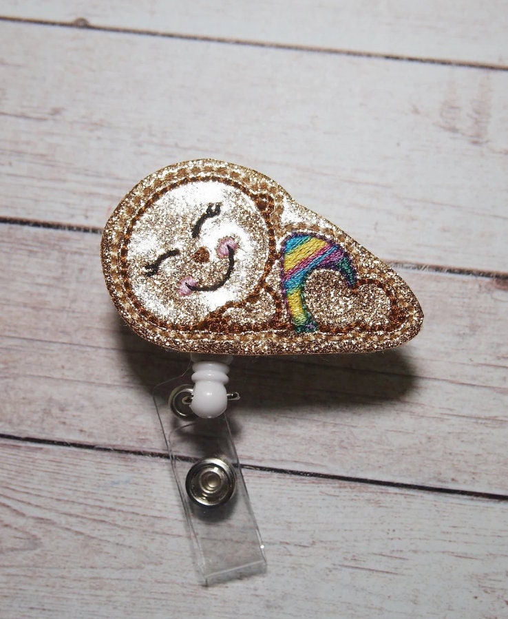 Glitter Sleeping Baby Badge Reel