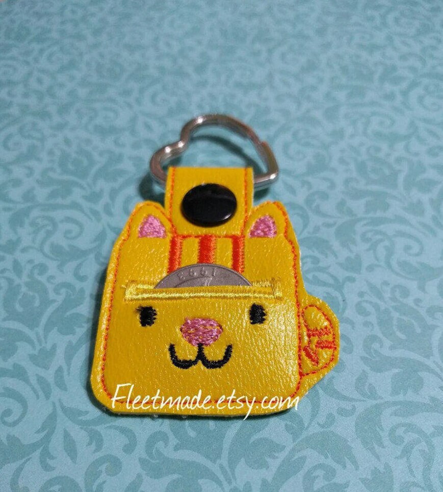 Cat Aldi Quarter Holder Keychain