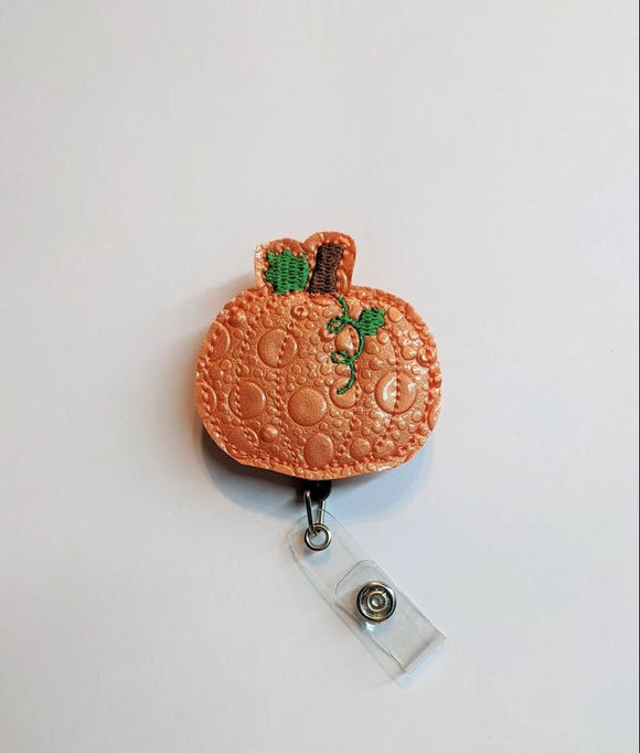 Pumpkin Badge reel | Nurse Badge Reel ID Holder Retractable Badge Reel Badge Buddy Pediatric Nurse Gift Fall Badge Reel Pumpkin Picking