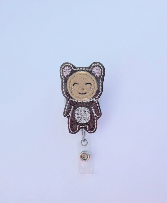 Newborn Baby Bear Badge Reel | Halloween NICU and L&D Nurse Gift