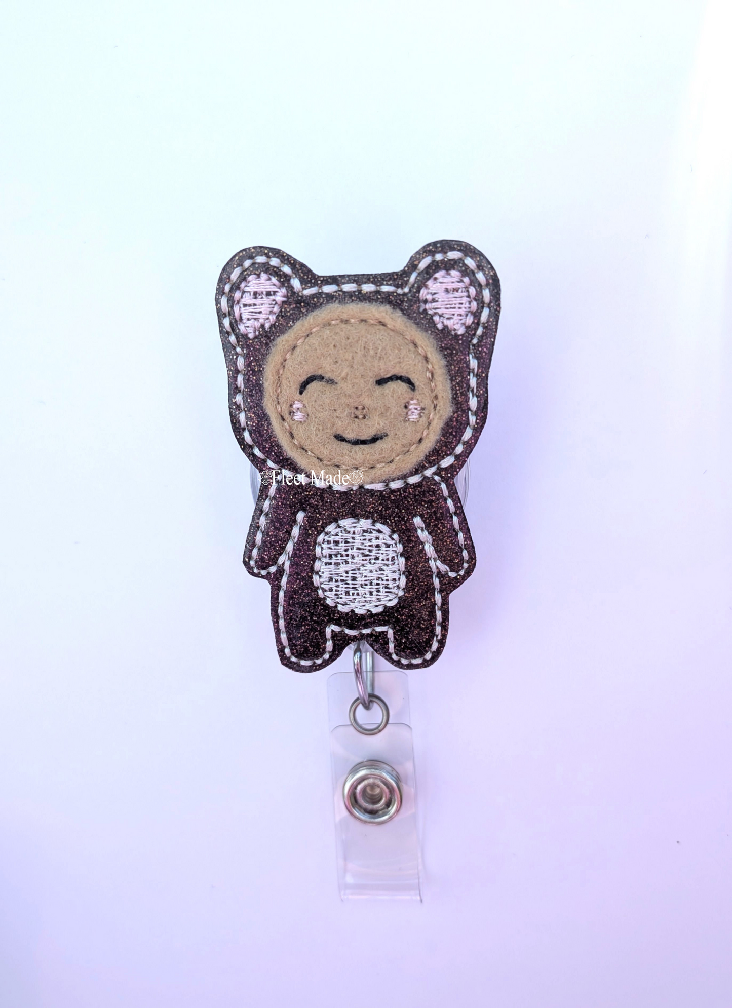 Newborn Baby Bear Badge Reel | Halloween NICU and L&D Nurse Gift
