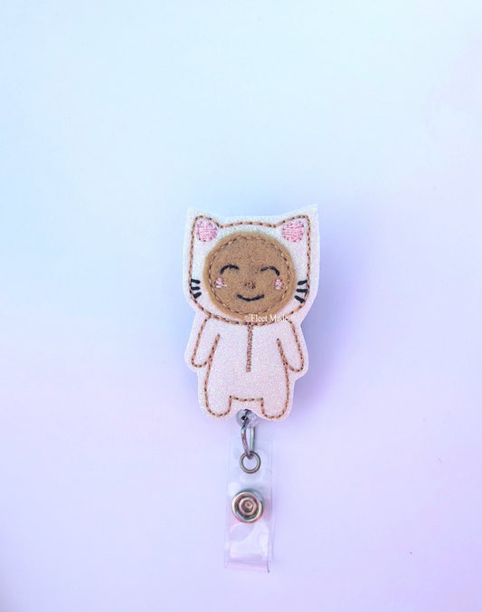 Newborn Baby Cat Badge Reel | Halloween NICU and L&D Nurse Gift