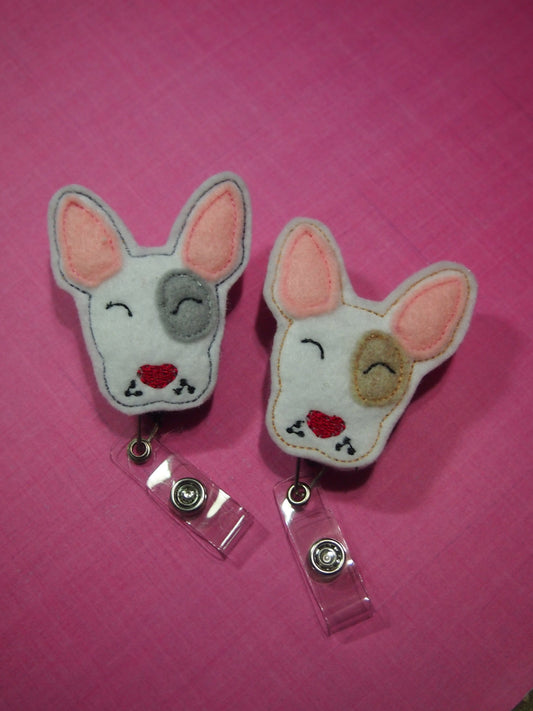 Bull Terrier Badge Reel