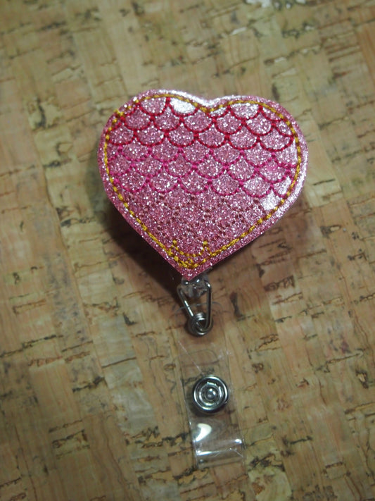 Mermaid Heart Badge Reel | Nurse Badge Reel ID Holder Retractable Badge Pediatric Nurse Gift Cardiology Id Card Doctor Hospital Mermaid Tail