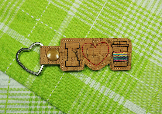 Cork Coffee Keychain