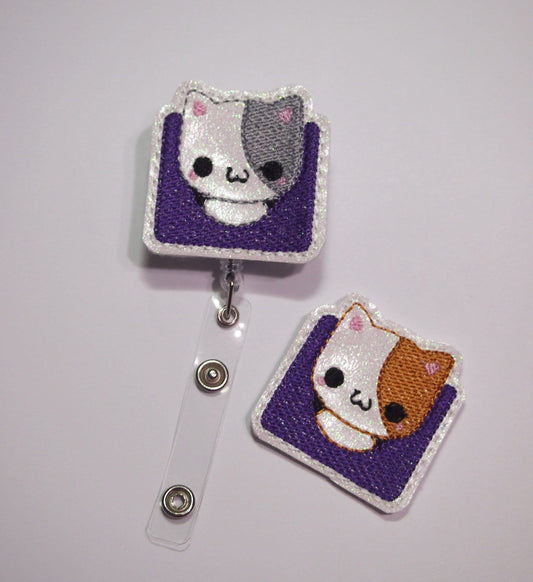 Cat in Box Badge Reel