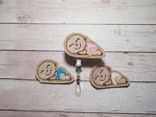 Sleeping Baby Badge Reel