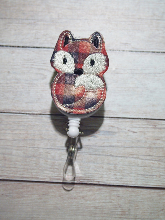 Christmas Fox Nurse Badge Reel Nurse Badge Reel ID Holder Retractable Fox Badge Reel Badge Buddy Pediatric Nurse Gift Felt Badge Reel