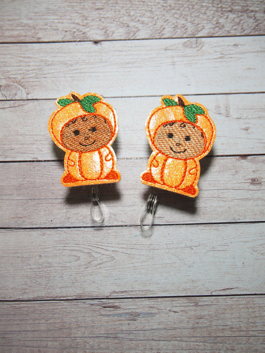 Pumpkin Baby Badge Reel