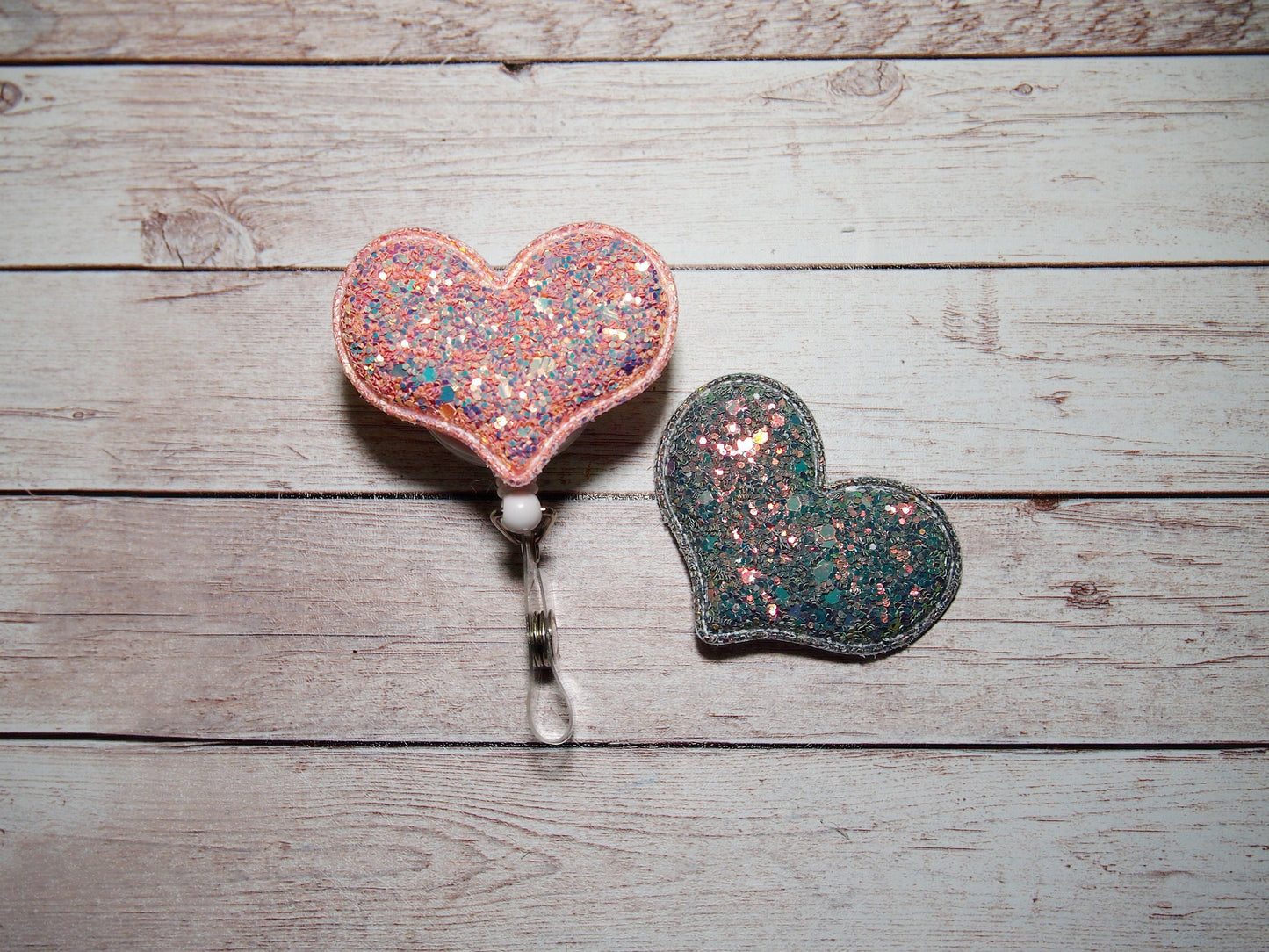 You Pick Cute Glitter Heart Badge Reel ID Holder Retractable Badge Reel Pediatric Nurse Gift Felt Badge Office Gift Glitter You Pick