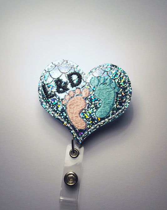 Labor & Delivery Heart Badge Reel