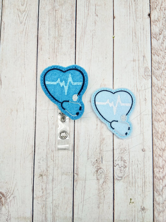 Stethoscope Heart Beat Badge Reel | Nurse Badge Reel ID Holder Retractable Badge Reel Pediatric Nurse Gift RN Labor and Delivery EKG