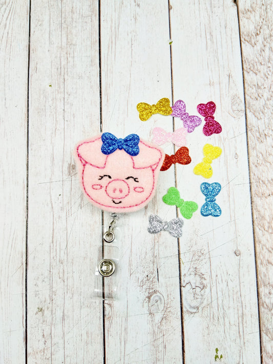 Cute Pig Badge Reel