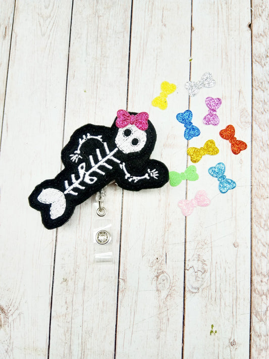 Cute Mermaid Skeleton Badge Reel