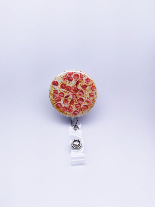 Pizza Badge Reel Fast Food Badge Reel Fun Badge Reel ID Holder Retractable Badge reel Pediatric Nurse gift office RN Teacher Gag office