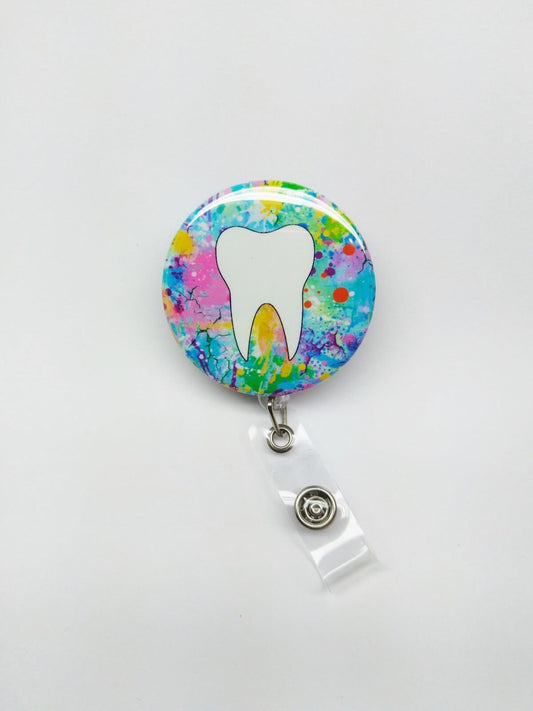 cute Tooth Badge reel Teeth Badge Reel Dental Xray Badge Reel Retractable Dentist Gift Dental Assistant Gift Dental Hygienist Badge Rainbow
