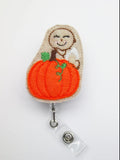 Baby on Pumpkin Badge Reel
