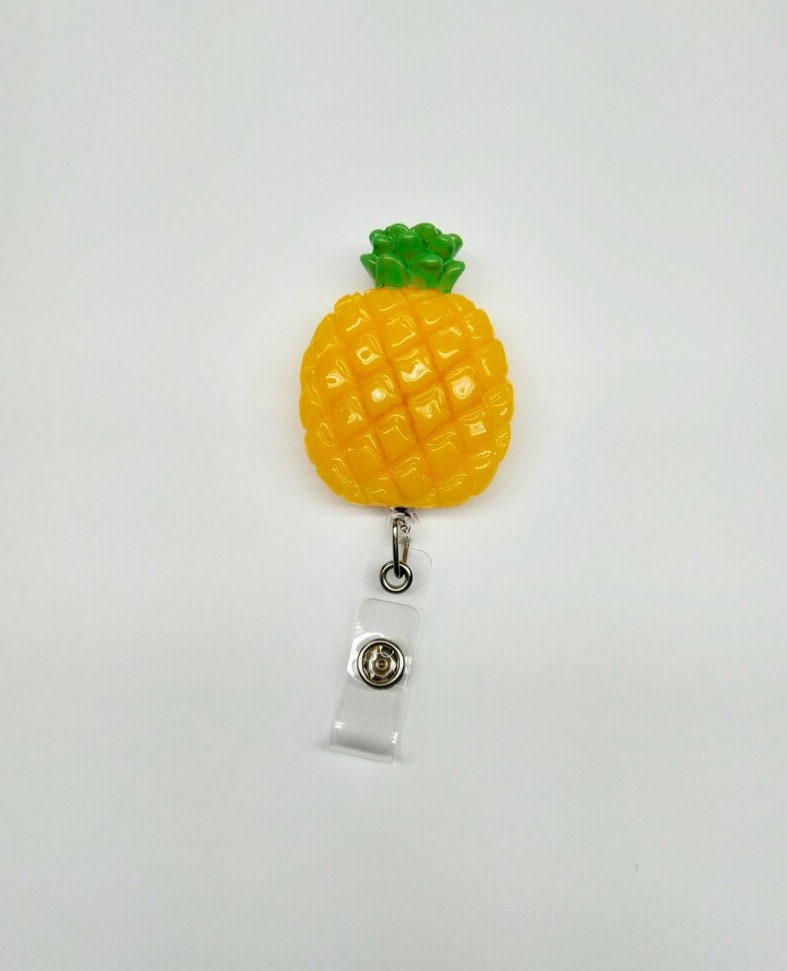 You Pick Fruit Badge Reel ID Holder Retractable Food Badge Reel Pediatric Nurse Gift Dietitian Apple Lemon Pineapple Watermelon