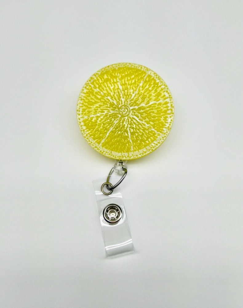 You Pick Fruit Badge Reel ID Holder Retractable Food Badge Reel Pediatric Nurse Gift Dietitian Apple Lemon Pineapple Watermelon